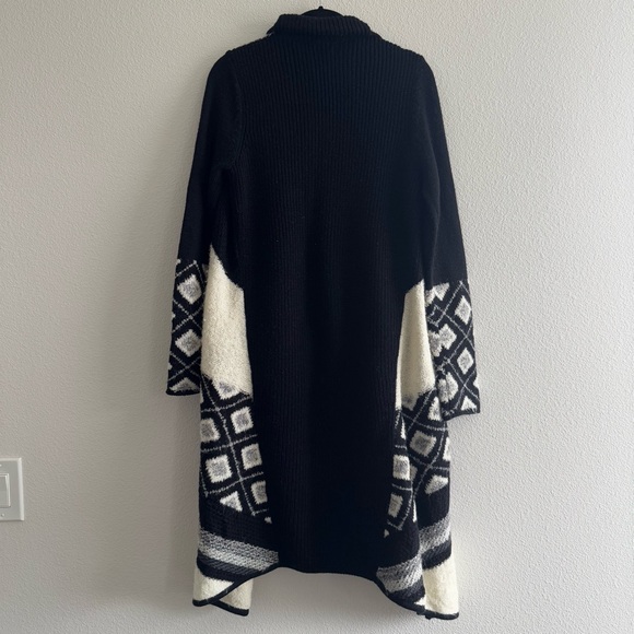 Vince Graphic Texture Cardigan Longline Wool Alpaca Blend Knit Mixed Pattern - Picture 5 of 15